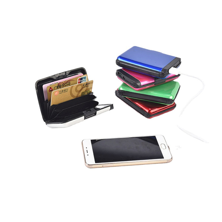 Chikwama cha Aluminium Power Bank Card Holder Wallet