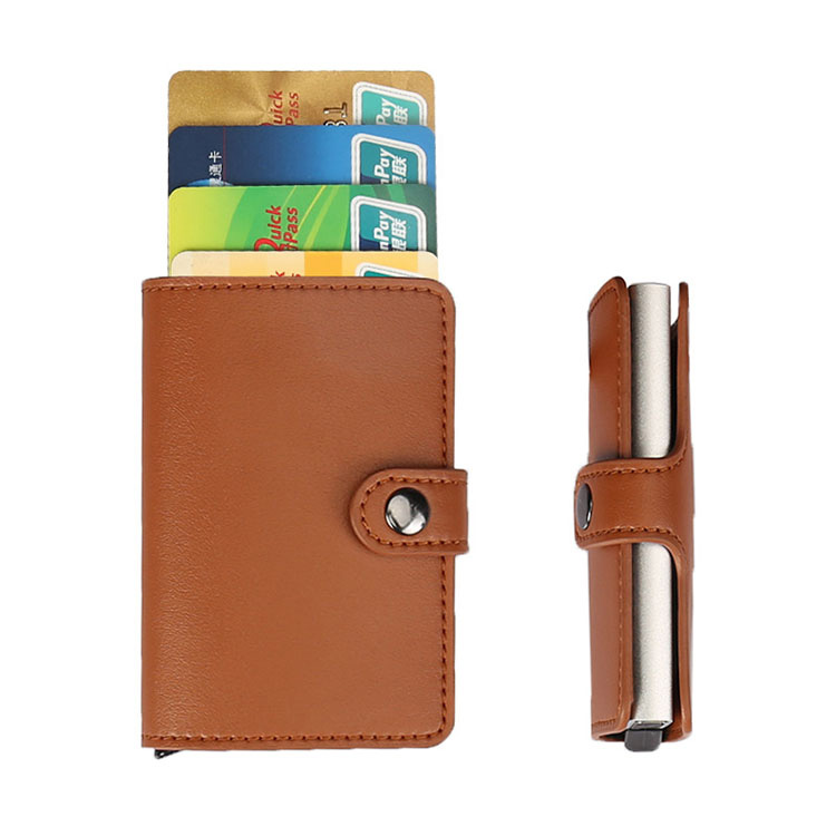 Aluminium RFID Anti-Theft Credit Card Holder Pop Up Wallet ya Amuna