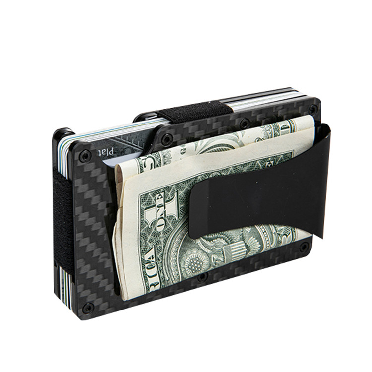 Carbon Fiber RFID Minimalist Wallet yokhala ndi Cash Clip